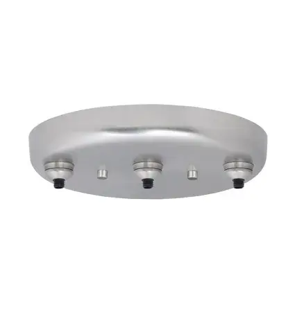 This three-light linear canopy offers a flexible foundation for creating custom lighting configurations with quick-connect spotlight or pendant elements. The satin nickel finish provides a clean, contemporary look.