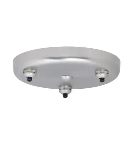 This round canopy provides a clean mounting solution for quick-connect spotlight or pendant systems. The satin nickel finish offers a contemporary look that complements various décor styles while supporting flexible lighting configurations.