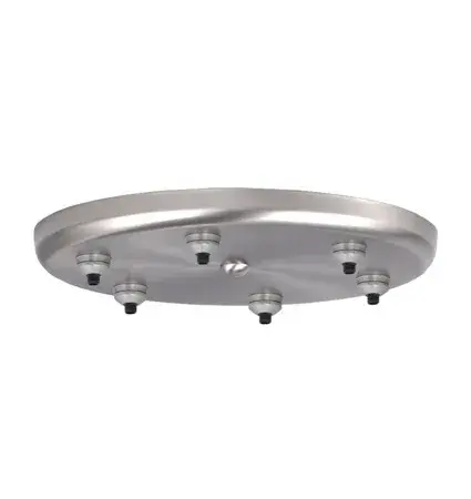 Six-Light Round Canopy - Satin Nickel