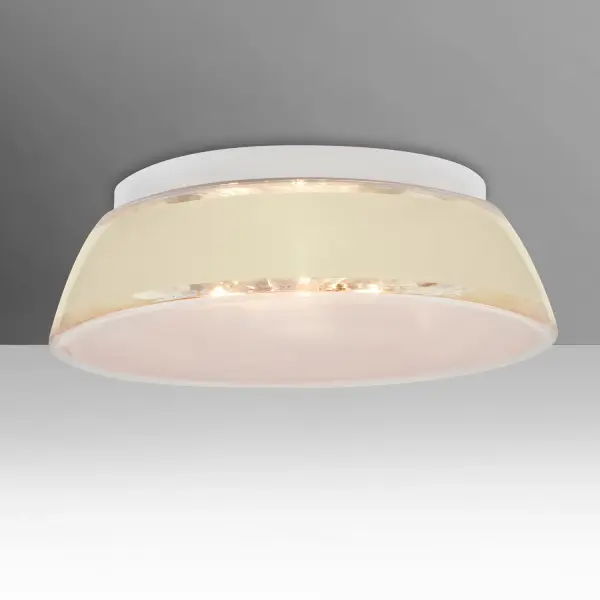 The Pica Creme Sand flush mount showcases exceptional artisan craftsmanship with hand-applied fine-grained sand creating stunning light refractions. The clear blown glass with frosted bottom and protective coating delivers both beauty and durability.