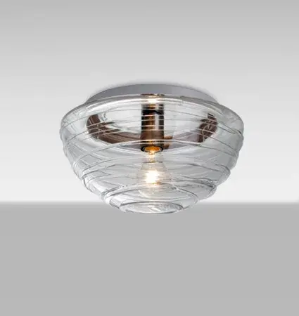 Wave Clear Glass Flush Mount