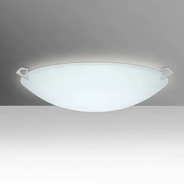 Sonya’s Satin Frost glass is suspended near the ceiling by three decorative twist-lock clips. Our Frost glass is clear pressed glass that has been etched to diffuse the light, resulting in a semi-translucent appearance. Unlit, it appears as simply a textured surface like satin, but when lit the glass has a calming glow. The smooth satin finish on the clear outer layer is a result of an extensive etching process. This handcrafted glass uses a process where every glass is consistently produced using a press mold, keeping variations to a minimum.