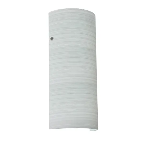 The classic colonade-shaped Torre wall sconce has minimal hardware to show off the beautiful open-ended handcrafted glass. ADA-Compliant. Our Chalk glass is a soft white opal cased glass that is handcrafted with spiraling strokes of off-white color, emphasizing the subtle brush pattern. The silvery rippled design is subdued and harmonious. Unlit, it appears as simply a textured surface like spun silk, but when lit the texture comes alive. The smooth satin finish on the clear outer layer is a result of an extensive etching process, with the texture of the subtle brushing. This blown glass is handcrafted by a skilled artisan, utilizing century-old techniques passed down from generation to generation.