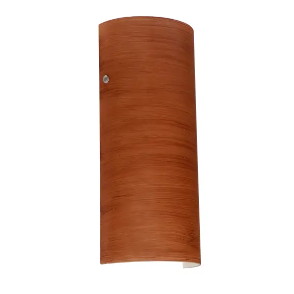 The classic colonade-shaped Torre wall sconce has minimal hardware to show off the beautiful open-ended handcrafted glass. ADA-Compliant. Our Cherry glass is a soft off-white cased glass that is handcrafted with spiraling strokes of dark red, emphasizing the subtle brush pattern. The reddish rippled design is subdued and harmonious. Unlit, it appears as simply a textured surface like wood grain, but when lit the texture comes alive. The smooth satin finish on the clear outer layer is a result of an extensive etching process, with the texture of the subtle brushing. This blown glass is handcrafted by a skilled artisan, utilizing century-old techniques passed down from generation to generation.
