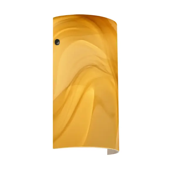 The attractive Tamburo wall sconce has minimal hardware to show off the beautiful open-ended handcrafted glass. ADA-Compliant. This unique décor is handcrafted, with layered swirls of yellow-amber and golden-brown against white, finished to a high gloss. It’s classic swirl pattern and high gloss surface has a truly florid gleam. Honey is a hand-blown glass designed to have a shiny and polished finish. The glass is gathered and rolled into shape a unique pattern is formed that cannot be replicated. This blown glass is handcrafted by a skilled artisan, utilizing century-old techniques passed down from generation to generation. Each piece of this décor has its own unique artistic nature that can be individually appreciated.