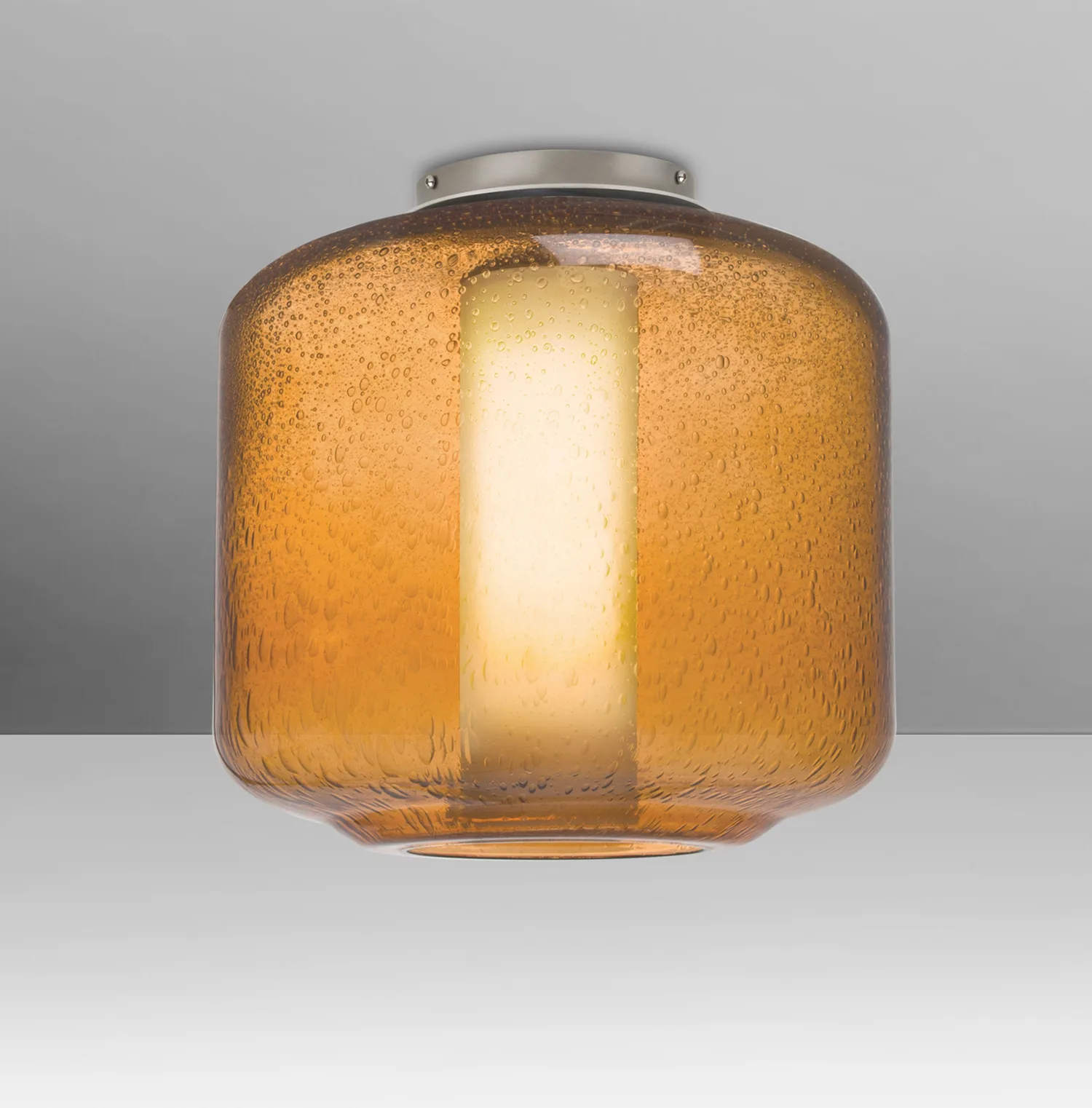 Niles Amber Bubble Semi-Flush Mount with Opal Diffuser