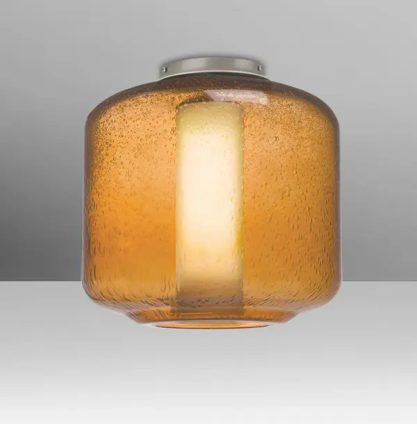 Niles Amber Bubble Semi-Flush Mount with Opal Diffuser