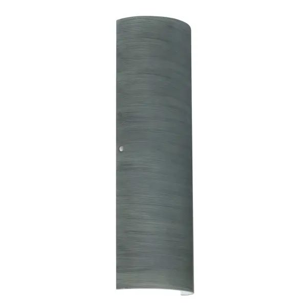 The classic colonade-shaped Torre wall sconce has minimal hardware to show off the beautiful open-ended handcrafted glass. ADA-Compliant. Our Titan glass is a soft off-white cased glass that is handcrafted with spiraling strokes of silver, emphasizing the subtle brush pattern. The silvery rippled design is subdued and harmonious. Unlit, it appears as simply a textured surface like spun silk, but when lit the texture comes alive. The smooth satin finish on the clear outer layer is a result of an extensive etching process, with the texture of the subtle brushing. This blown glass is handcrafted by a skilled artisan, utilizing century-old techniques passed down from generation to generation.