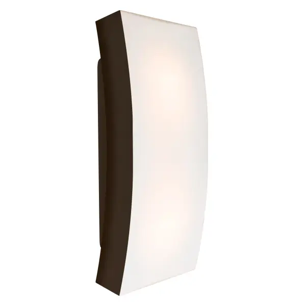 The Billow 15 outdoor sconce is composed of a bronze finished mounting bracket and opal/bronze blown glass diffuser, with matching painted side panels. Our Opal glass is a soft white cased glass that can suit any classic or modern decor. Opal has a very tranquil glow that is pleasing in appearance. The smooth satin finish on the clear outer layer is a result of an extensive etching process.