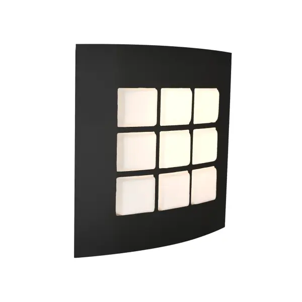 Quad 10 Outdoor Wall Sconce in Opal Matte with Black Faceplate - Image 1