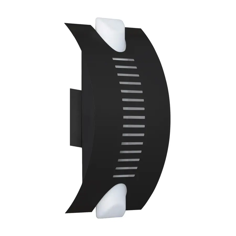 Bando Outdoor Wall Sconce in Opal Glass with Black Finish