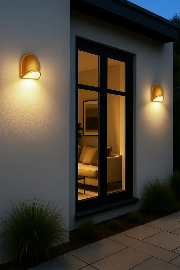 Gabby Outdoor Wall Sconce - Gold/Clear - Image 2