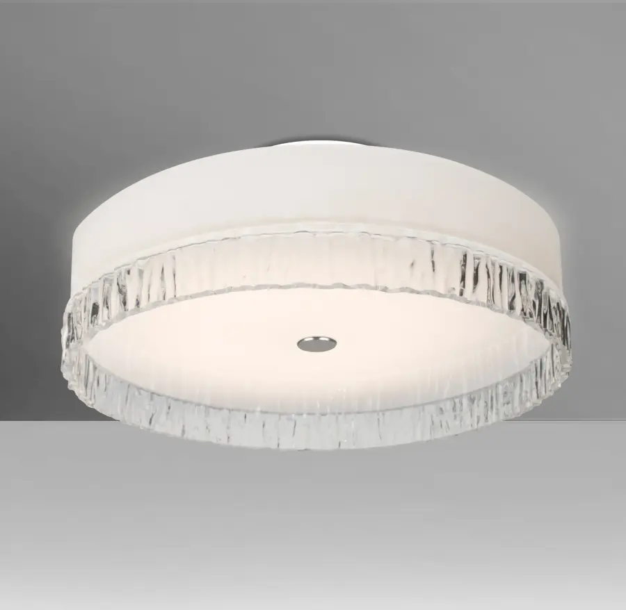 Paco 19 Opal/Clear Stone Flush Mount - Image 1