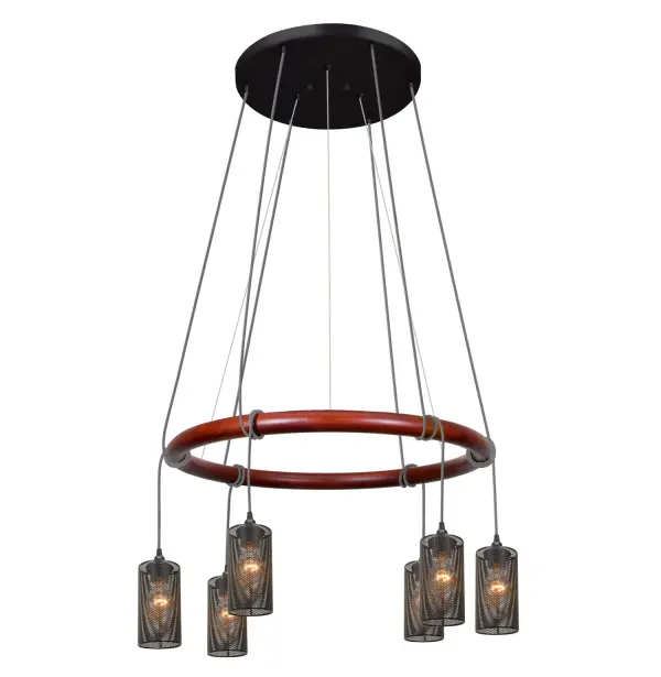 Cirque 120V Chandelier - Silver Cords with Mesh Shades