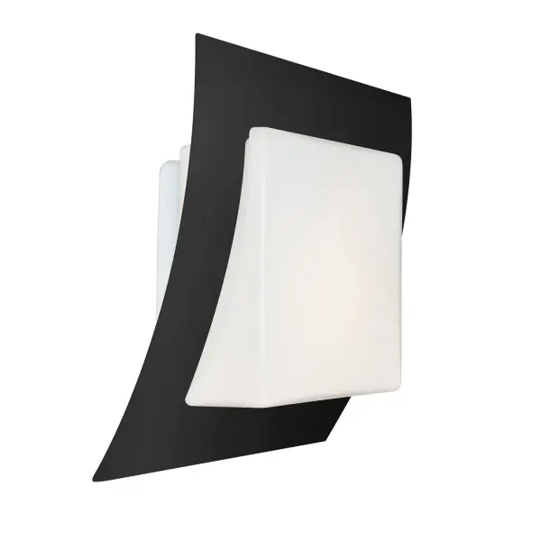 Axis 10 Outdoor Wall Sconce in Opal Matte with Black Faceplate
