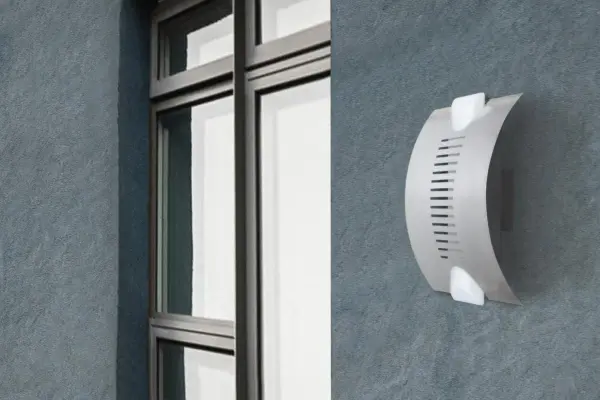 Bando Outdoor Wall Sconce in Opal Glass with Silver Finish - Image 2