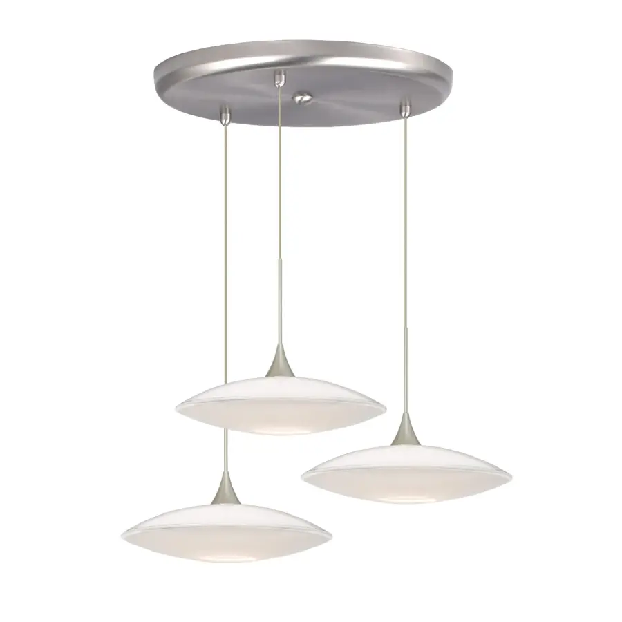 3-Light Large Round Multi-Port Canopy for 12V Pendants