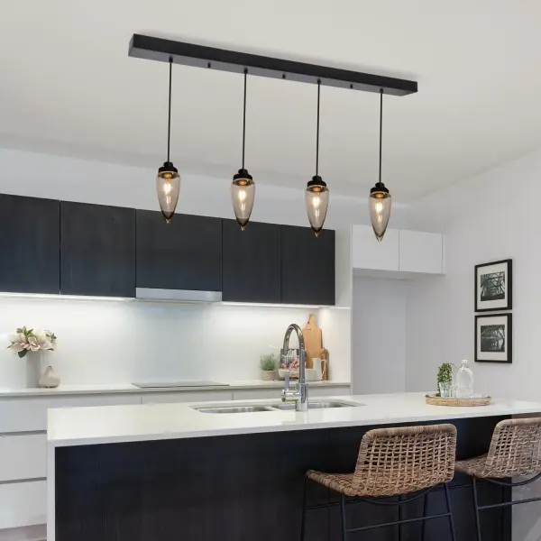 Versatile 4-Light Linear Canopy for Custom Pendant Configurations