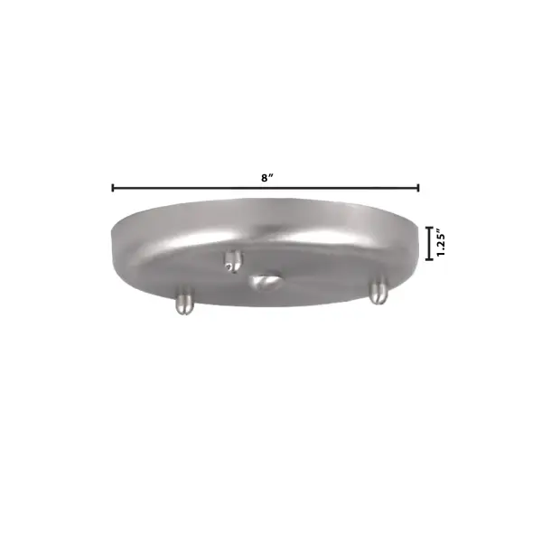 This 8-inch round canopy enables creative multi-pendant installations with staggered heights. Compatible with both 12V and 120V pendants up to 10 inches in diameter, it offers flexibility for various design schemes.