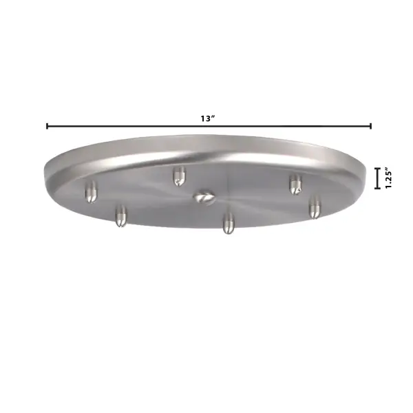 This 13-inch round canopy enables creative multi-pendant installations with staggered heights. Compatible with both 12V and 120V pendants up to 10 inches in diameter, it offers design flexibility for residential and commercial spaces.