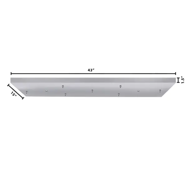 This 43-inch linear canopy enables stunning multi-pendant arrangements with staggered heights. Compatible with pendants up to 14-inch diameter, it's perfect for creating custom lighting designs over dining tables and kitchen islands.