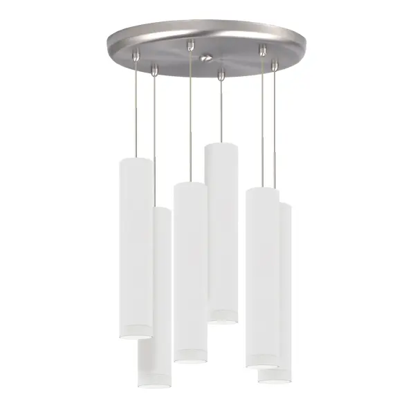 6-Light Round Multi-Port Canopy with Cafe 12 Pendants