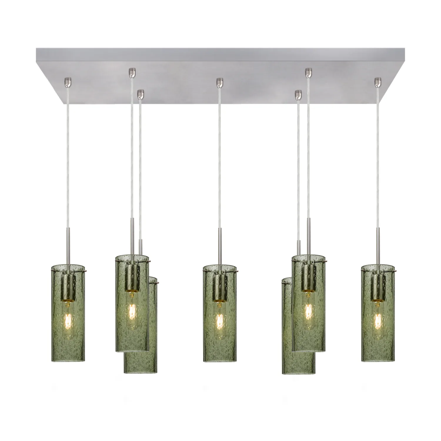 7-Light Bar Pendant Canopy with Juni 10 Pendants