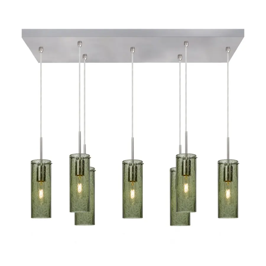 7-Light Bar Pendant Canopy with Juni 10 Pendants