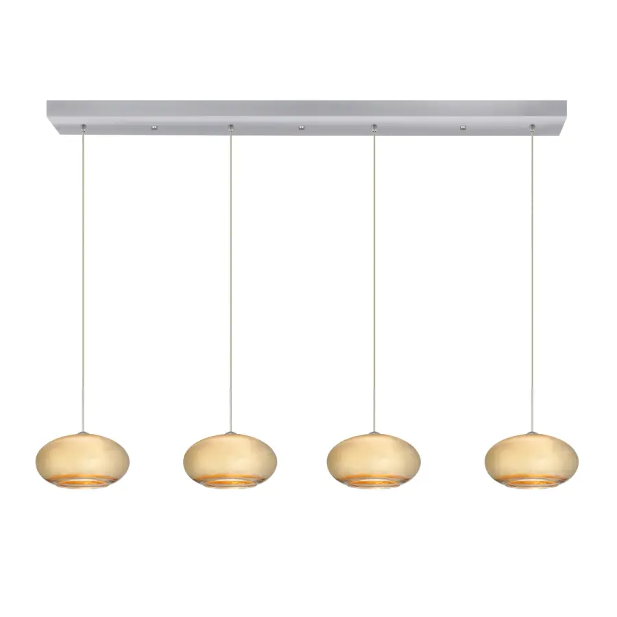 4-Light Bar Pendant Canopy with Brio 7 12V Pendants
