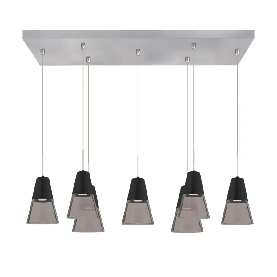 7-Light Bar Pendant Canopy with Timo 6 12V Pendants