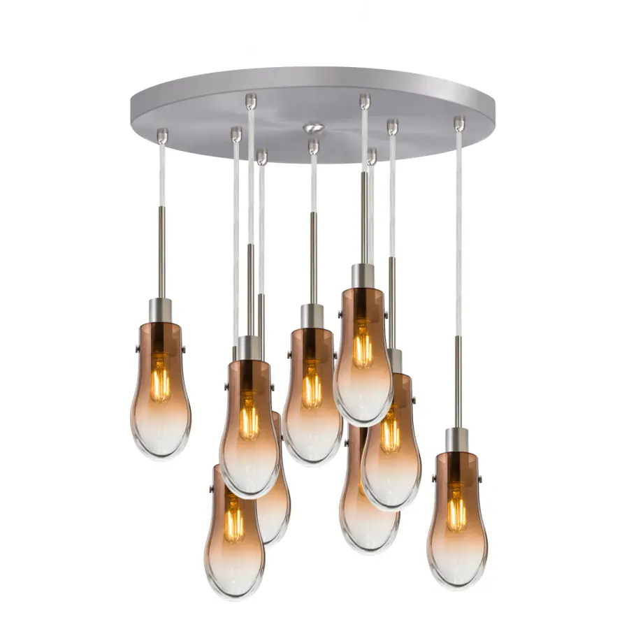 9-Light Round Multi-Port Canopy with Wish Pendants