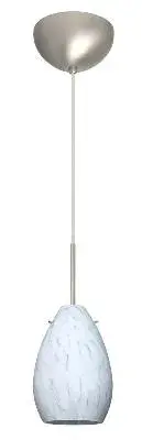 The Pera mini pendant delivers focused task lighting in a compact 4.5-inch profile. Its satin nickel finish and glass shade create a clean, versatile look that works in both residential and commercial settings.