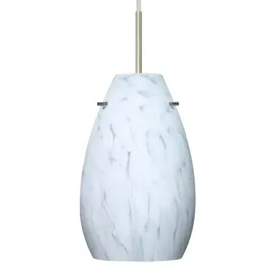 The Pera mini pendant delivers focused task lighting in a sleek, space-efficient design. Its 6-inch width and satin nickel finish make it ideal for multiples over islands or as accent lighting in smaller spaces.