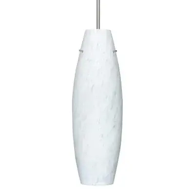 The Suzi 18 Pendant delivers contemporary style in a compact 6-inch profile. Its satin nickel finish and cylindrical form make it ideal for task lighting over kitchen islands, bathroom vanities, or as accent lighting in hallways.