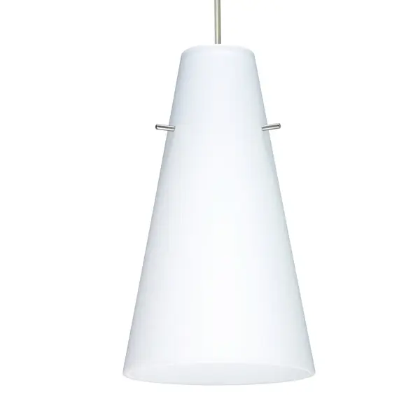 The Cierro pendant features a softly tapered narrow cylinder design with handcrafted opal glass that provides a tranquil, soft white glow. The etched satin finish and century-old glassblowing techniques create a refined look suitable for both classic and modern interiors.