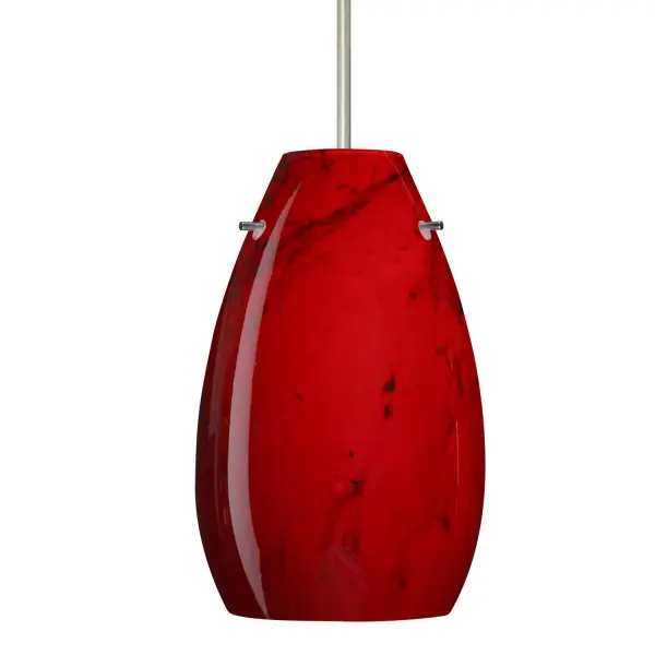The Pera 9 Magma features stunning handblown glass with deep red coloring accented by flowing black marbleized lines. Each piece is unique, crafted using century-old techniques for a truly artisanal look.