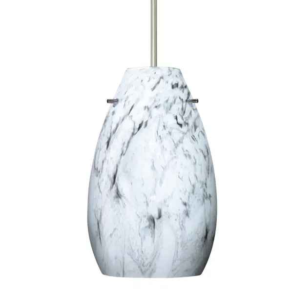 The Pera 9 Marble Grigio combines contemporary bell-bottomed design with handcrafted artisan glass featuring flowing black marbleized lines on bright white. Each piece is unique, blown using century-old techniques for a sophisticated, one-of-a-kind lighting statement.