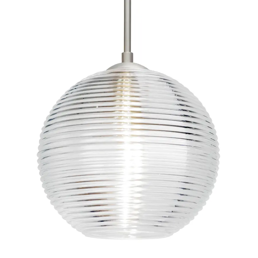 Kristall 8 Clear Glass Pendant in Satin Nickel - Image 1