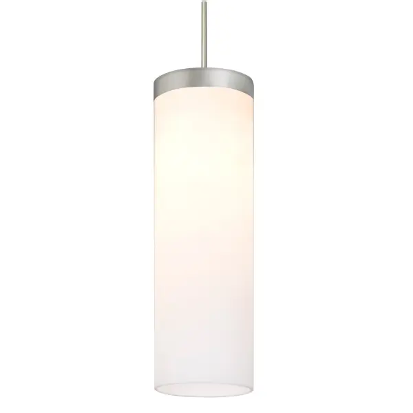 The Friz pendant features an open-bottom cylinder of handcrafted opal cased glass with a polished contemporary finish. Its warm, harmonious glow creates a vitalizing yet understated ambiance, perfect for intimate spaces.