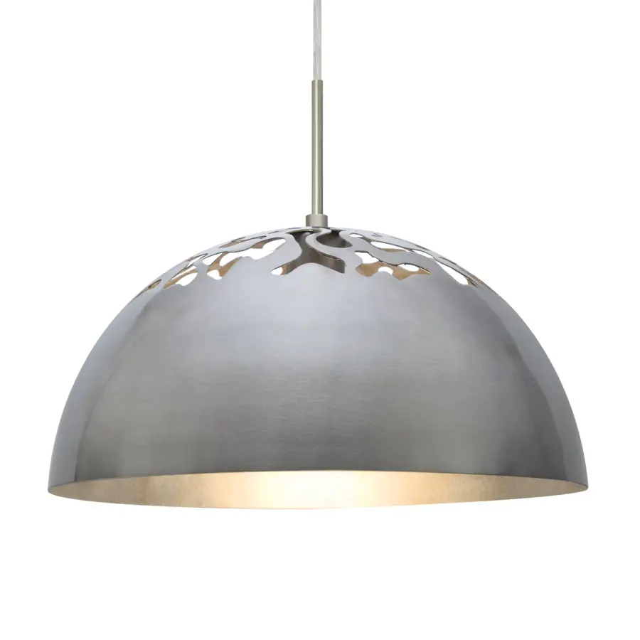 Gordy Satin Nickel Dome Pendant - Image 1