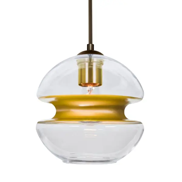 Hula 8 Clear/Gold Pendant - Image 1