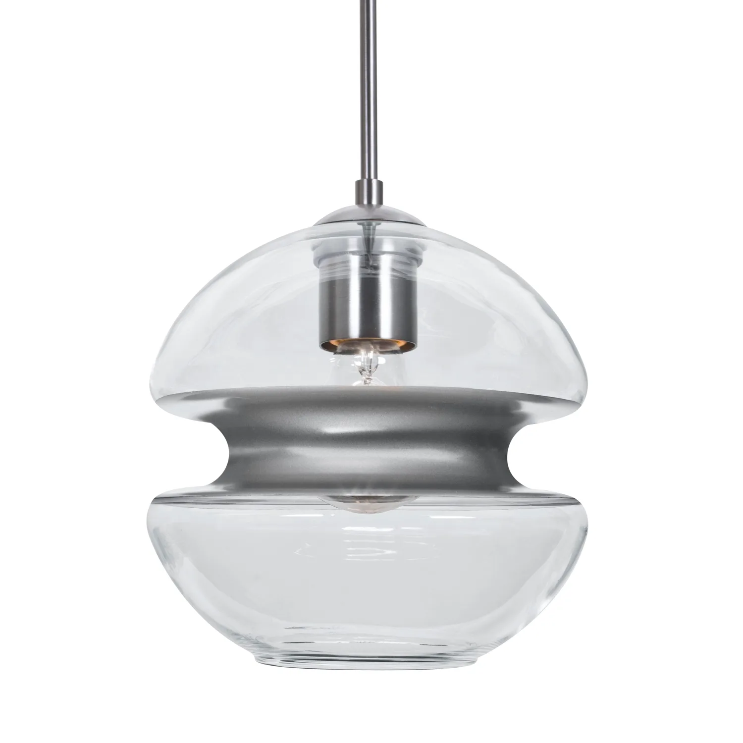 Hula 8 Clear/Silver Pendant