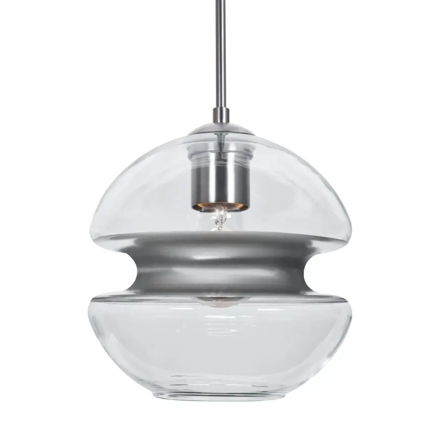 Hula 8 Clear/Silver Pendant