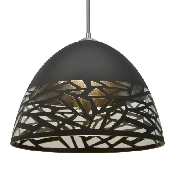 Kiev Black Pendant with Satin Nickel - Image 1
