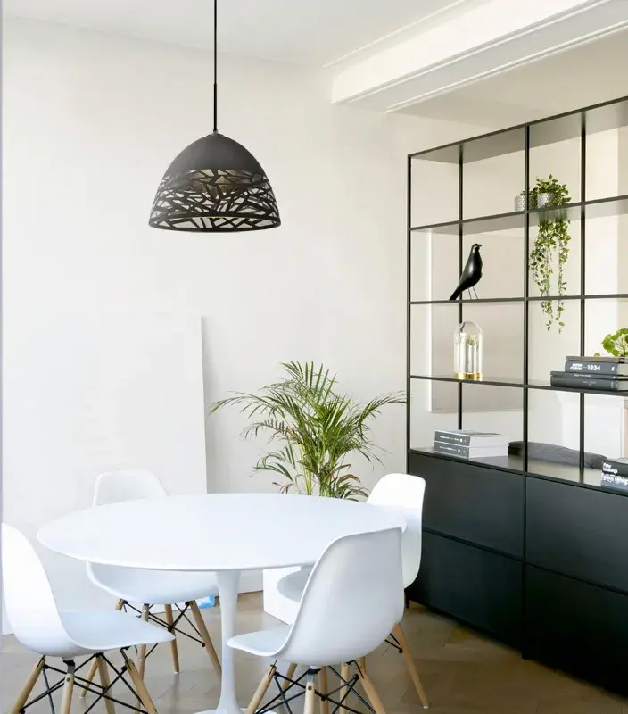 Kiev Black Pendant with Satin Nickel - Image 2