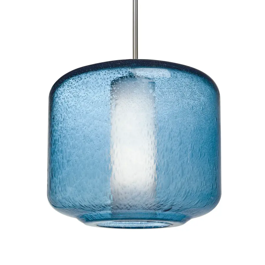 Niles 10 Blue Bubble Pendant with Opal Inner Cylinder