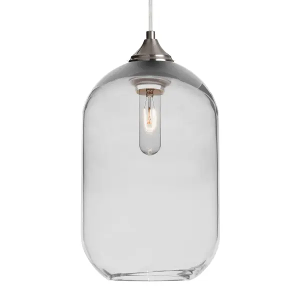Omega 12 Clear Glass Cylinder Pendant
