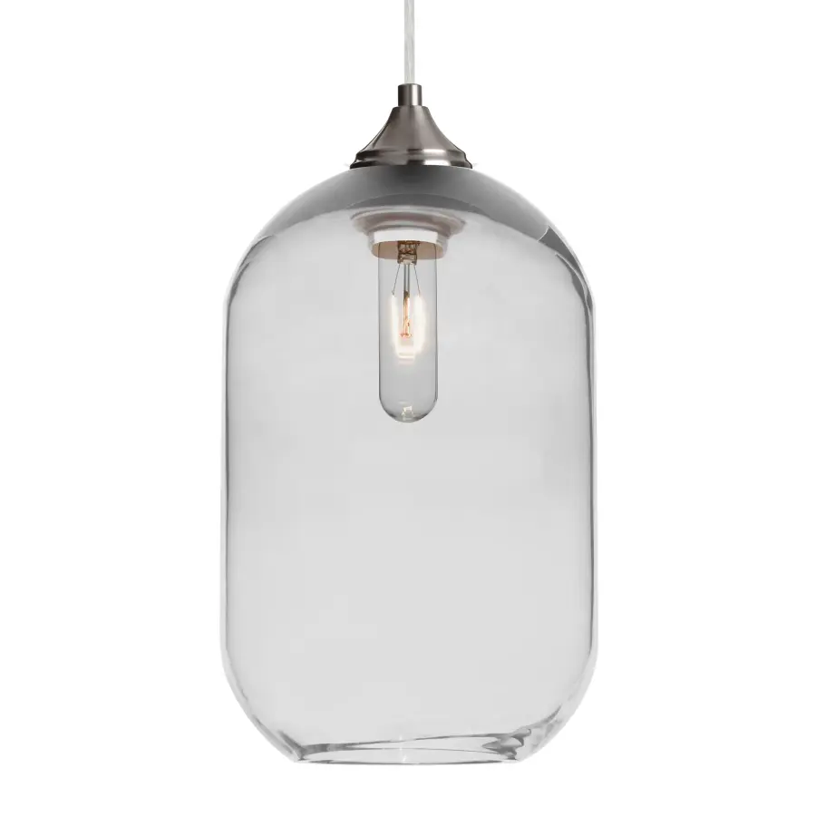 Omega 12 Clear Glass Cylinder Pendant