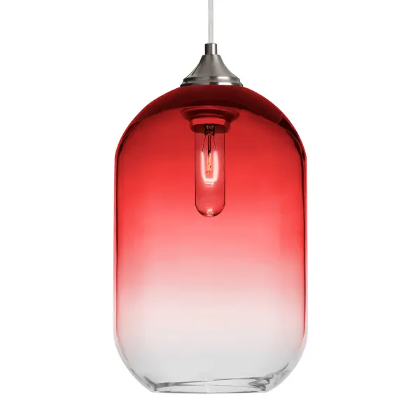 Omega 12 Red/Clear Glass Pendant