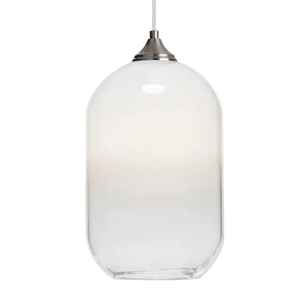 Omega 12 White/Clear Glass Pendant